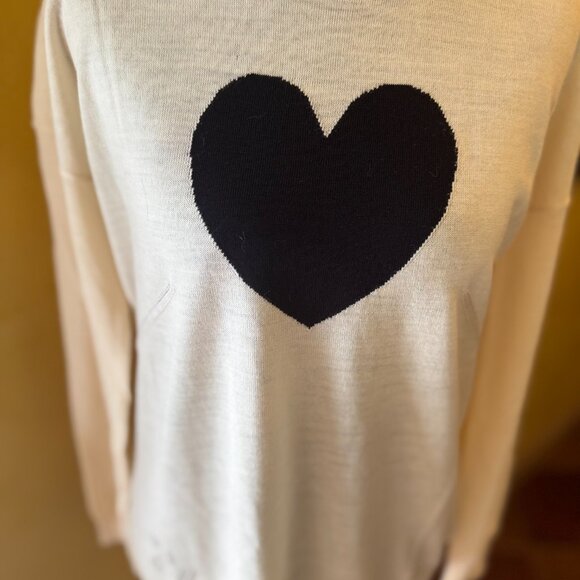 NWT! Zadig & Voltaire Gaby Heart Intarsia Sweater – Ecru – Size Small - Picture 5 of 15